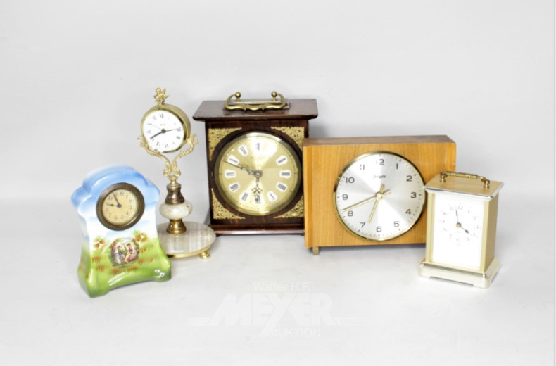 Posten div. Tisch, Wand und Kaminuhren,