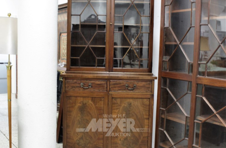 Aufsatzvitrine, Mahagoni,