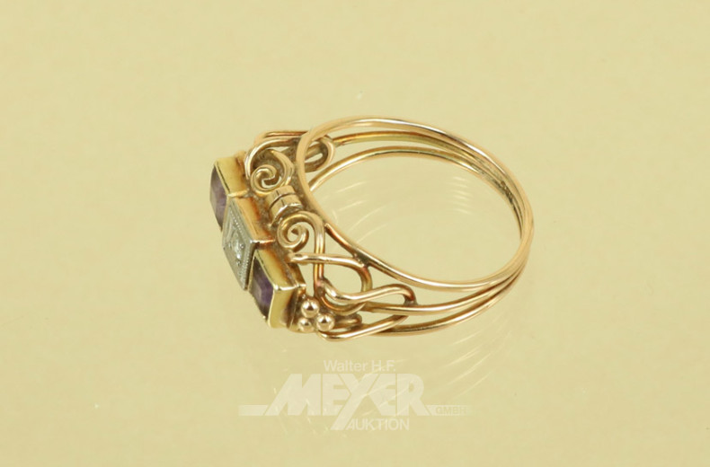 Damenring, 585er GG, besetzt mit