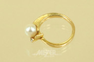 Damenring, 750er GG, besetzt mit 1 Perle