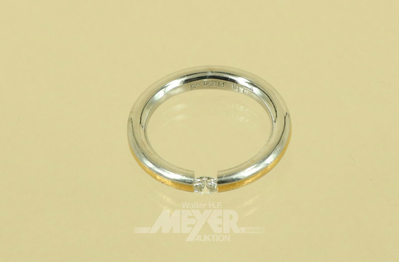 Damenring, 950er PT, besetzt
