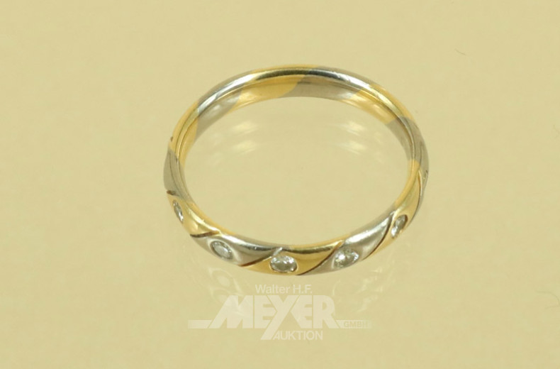 Damenring, 750er GG/WG, besetzt mit
