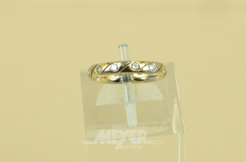 Damenring, 750er GG/WG, besetzt mit