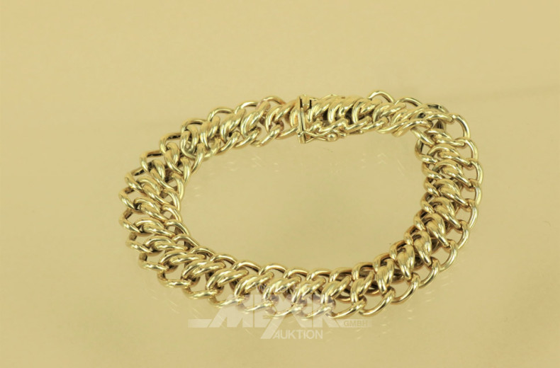 Doppelpanzer-Armband, 585er GG,