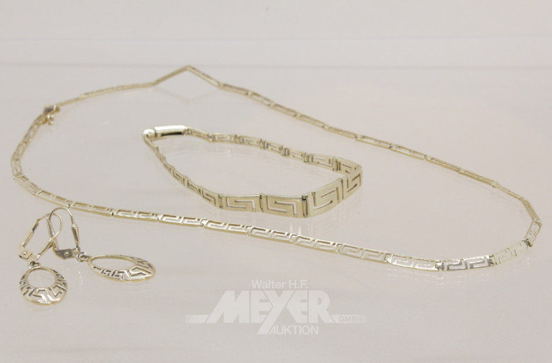 Schmuckgarnitur in 585er GG,