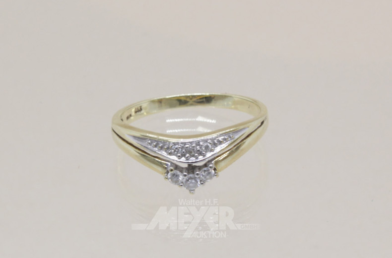Ring in 585er GG mit kl. Diamanten