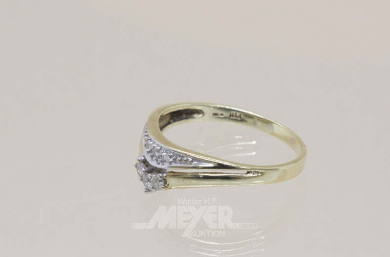 Ring in 585er GG mit kl. Diamanten