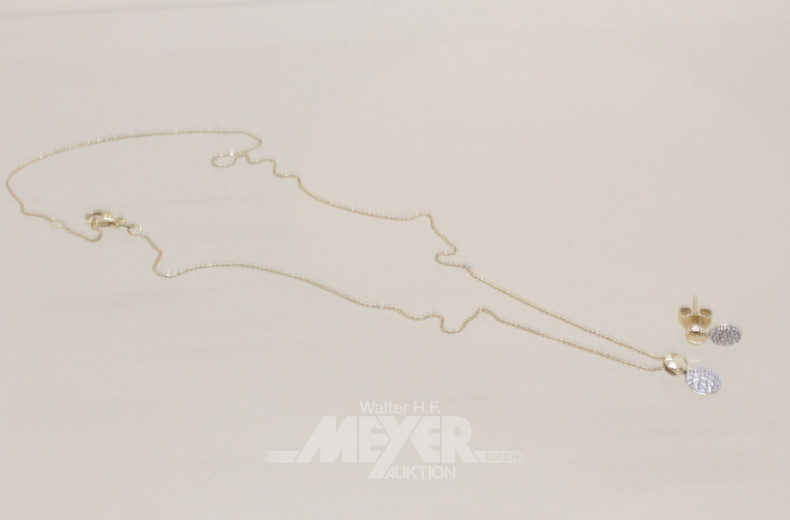 zarte Halskette in 585er GG, CHRIST