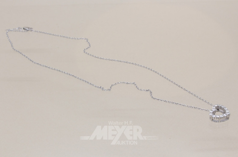 zarte Halskette in 585er WG, CHRIST,