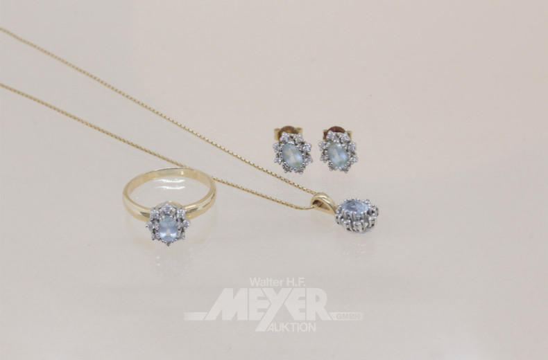 Schmuckset in 585er GG, CHRIST