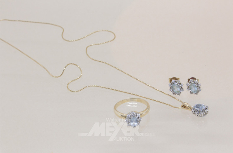 Schmuckset in 585er GG, CHRIST