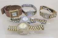 5 versch. Damenarmbanduhren u.a.: