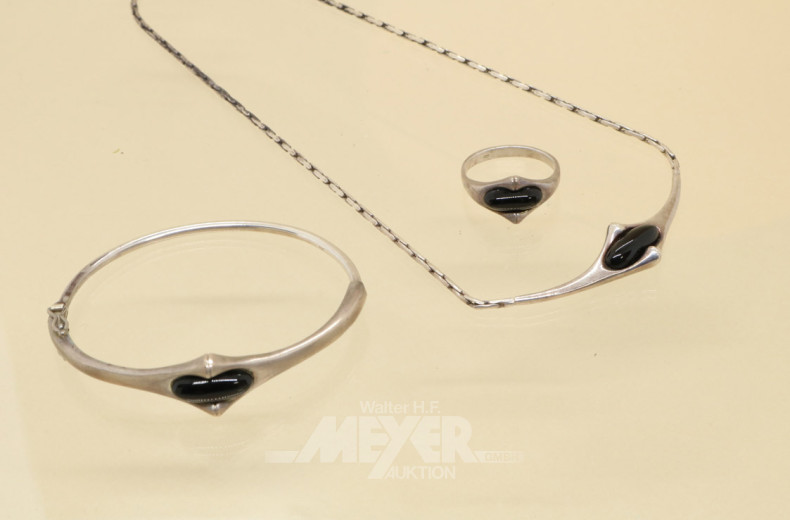 Schmuck-Set, 3-tlg Silber: