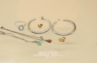 Konvolut Silberschmuck, 2 Ohrstecker,