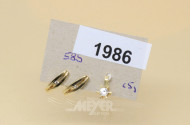 Paar Ohrringe, 585er GG (Säuretest),