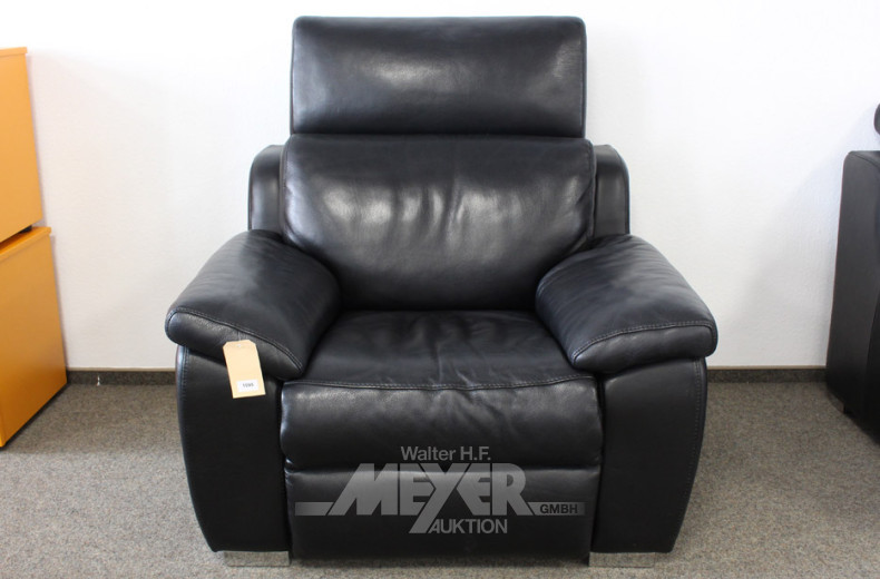 Ledersessel, schwarz, Gebrauchsspuren,