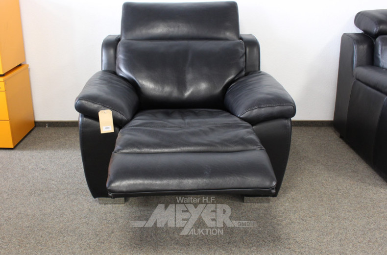 Ledersessel, schwarz, Gebrauchsspuren,