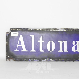 Metallschild ''Altona'', emailliert,