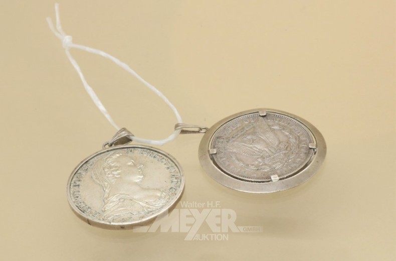 2 Münzkettenanhänger (1x One Dollar)