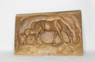 Reliefbild/Schnitzerei ''Pferde'',