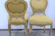 2 Stühle, Holzgestell goldfarben,