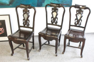 4 Stühle, China, schwarz mit