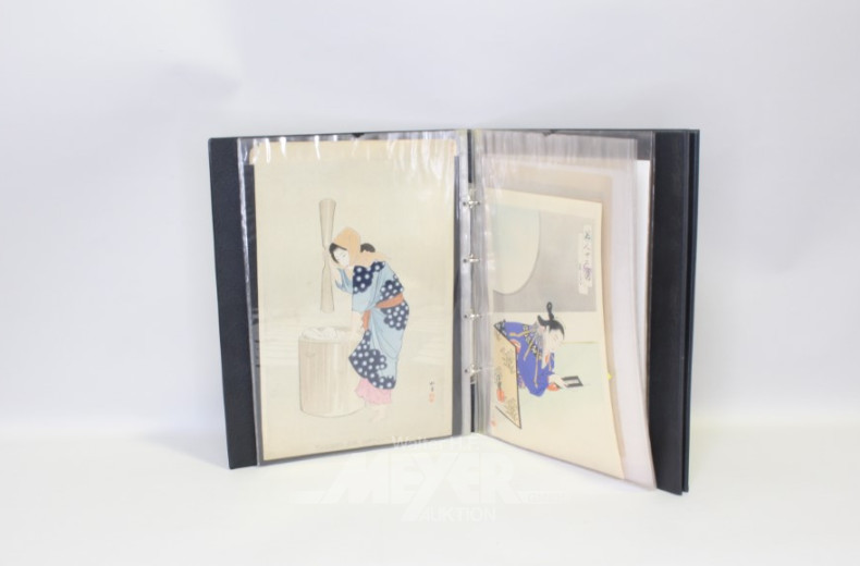 Mappe mit japan. Farbholzschnitten