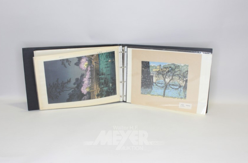 Mappe mit 8 japanischen Holzschnitten