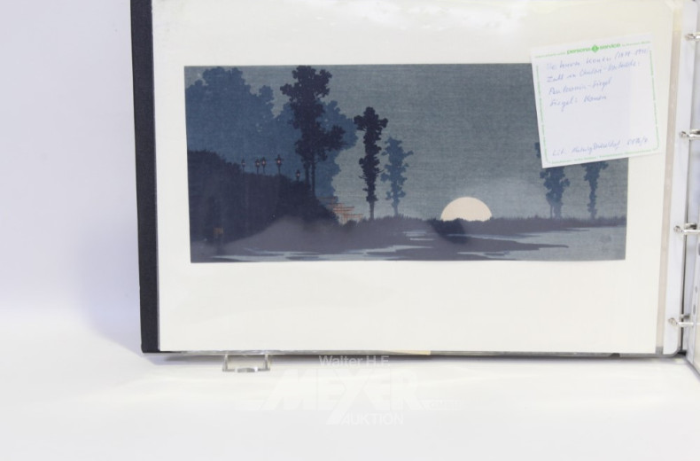 Mappe mit 8 japanischen Holzschnitten