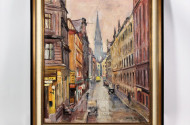 Gemälde, ''Straße in Alt-Hamburg''