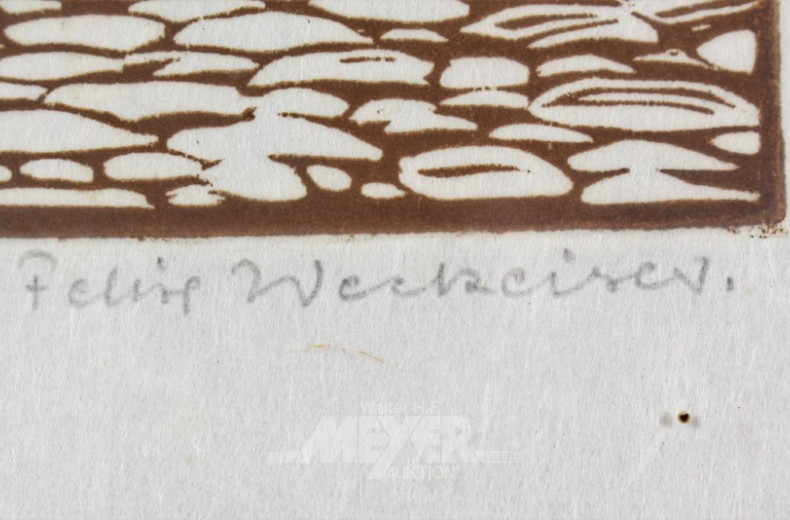 2 Holzschnitte/Handdrucke ''Alt-Hamburg''