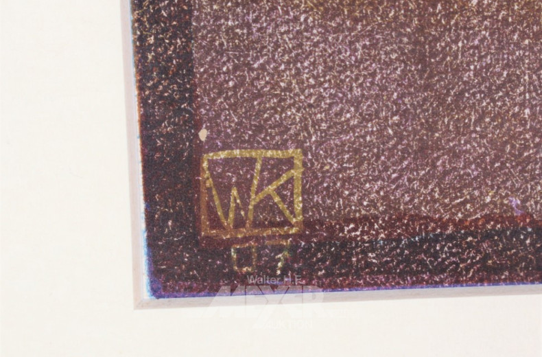 Farbholzschnitt, ''Junge Hunde'',