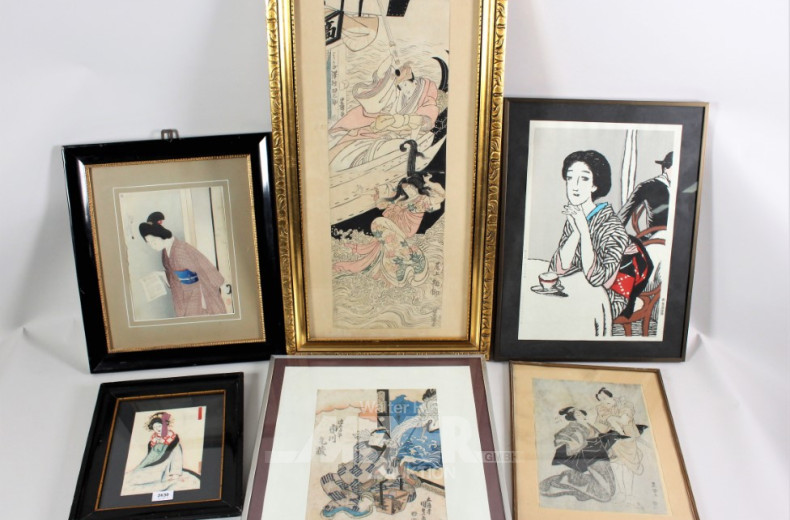 Konvolut japanischer Druckgraphiken,