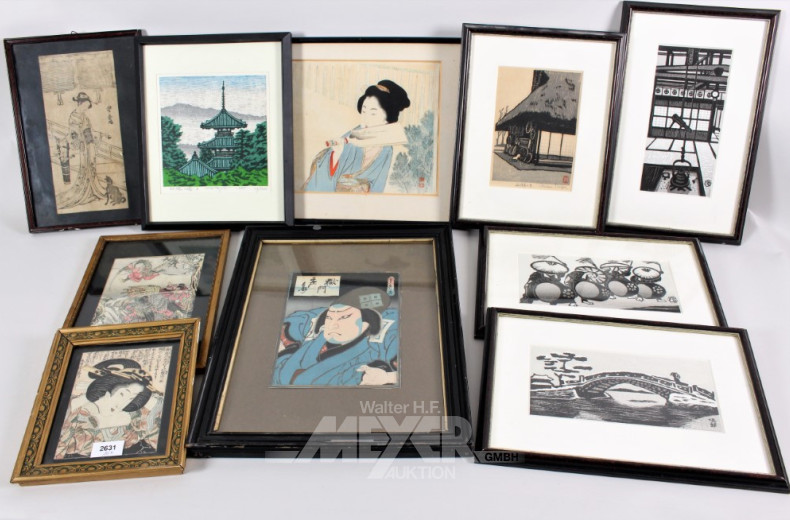 Konvolut japanischer Druckgraphiken,