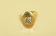 Ring, 750er GG, Monogramm: C,