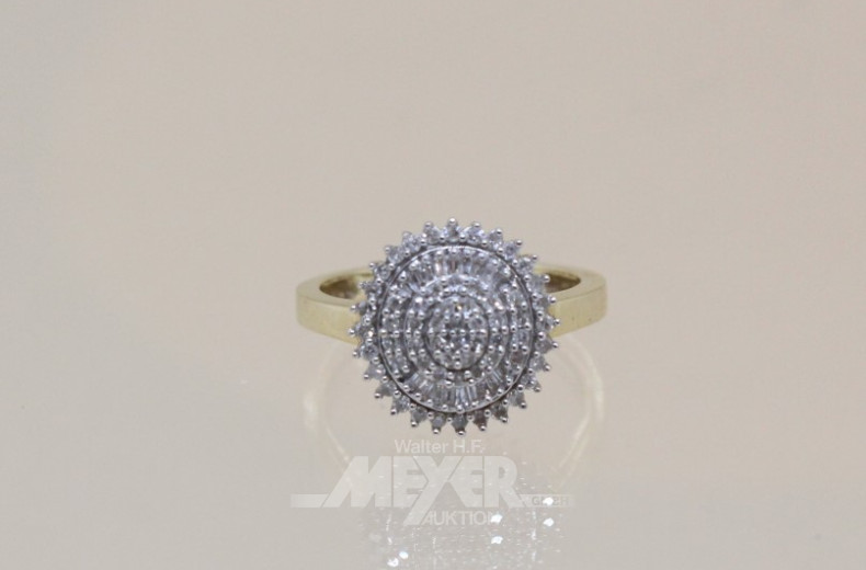 Damenring, 585er GG, besetzt mit