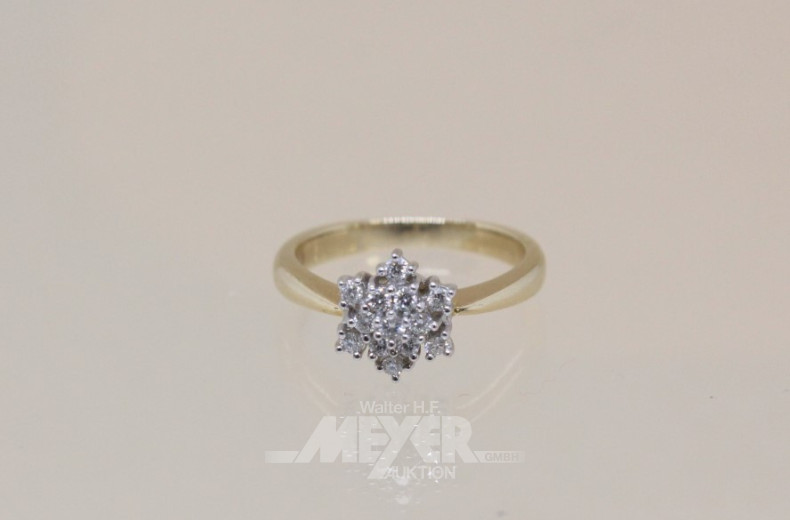 Damenring, 585er GG, besetzt mit