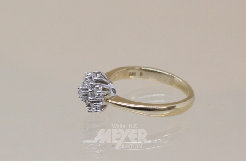 Damenring, 585er GG, besetzt mit