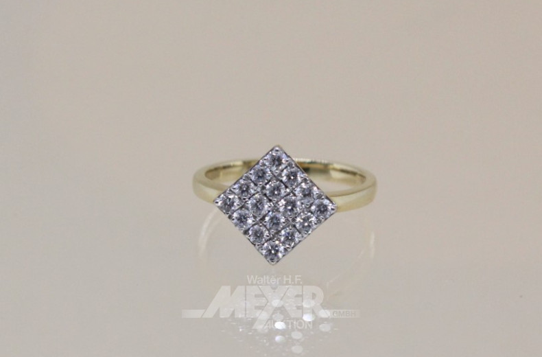 Damenring, 585er GG, besetzt mit