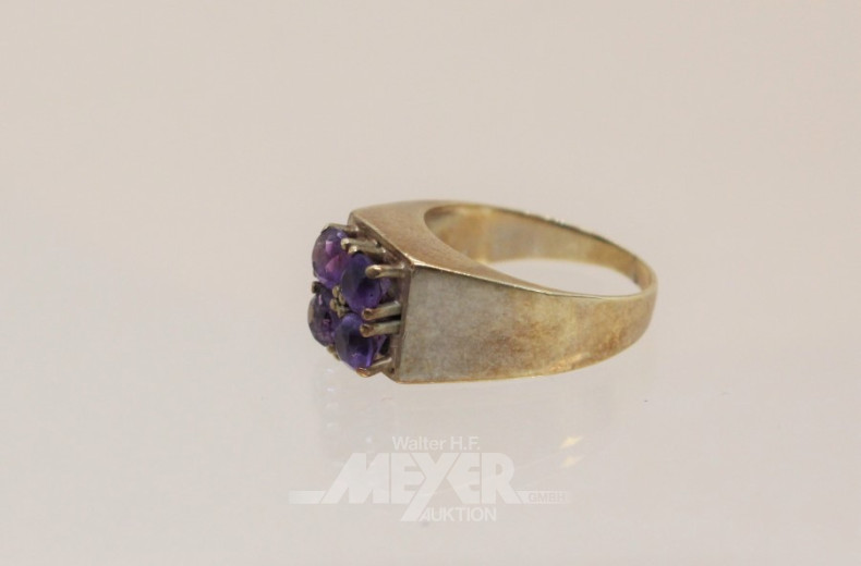 Damenring, 585er GG, besetzt mit