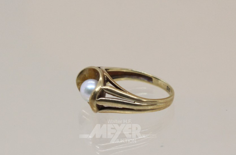 Damenring, 585er GG, besetzt mit