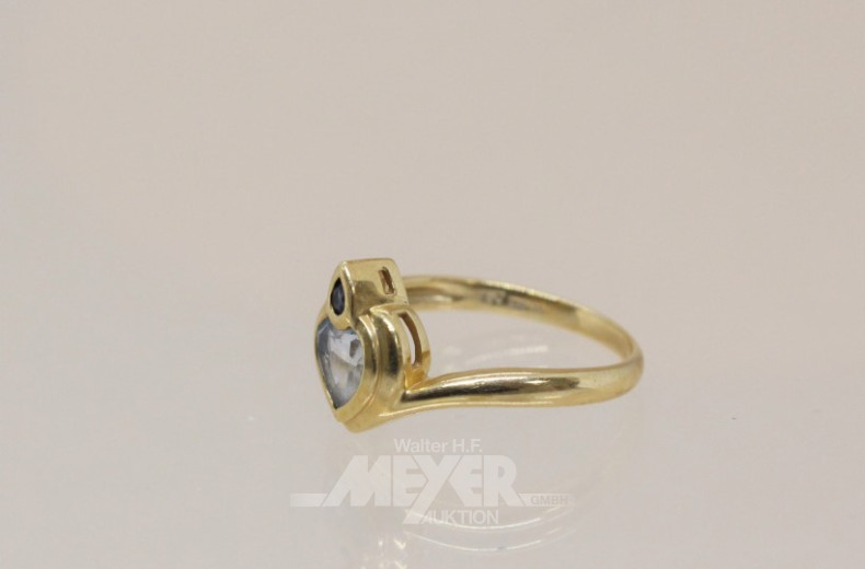 Damenring, 585er GG, besetzt mit