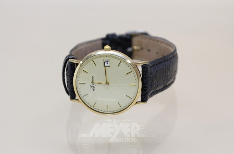 Herrenarmbanduhr, 375er GG,