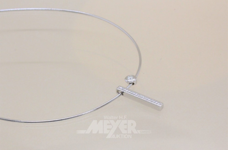 Halsdraht Silber mit 2 Anhängern,