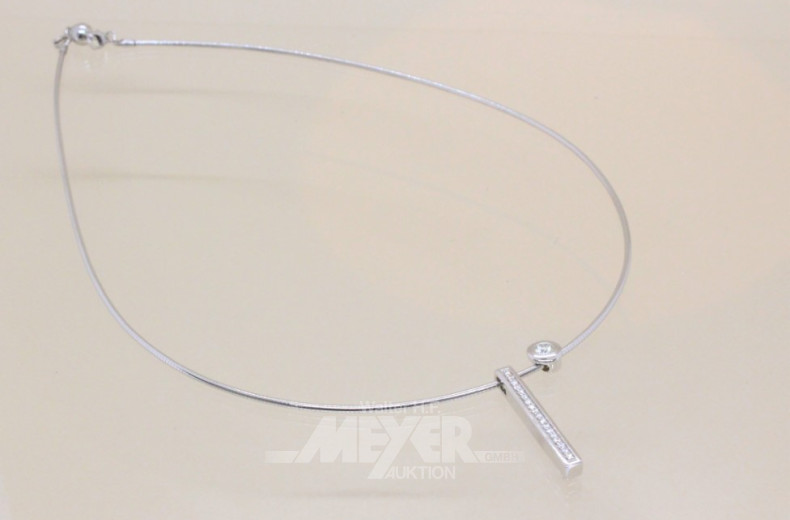 Halsdraht Silber mit 2 Anhängern,