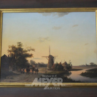 Gemälde, ''Dutch Landscape'', 19 Jh.