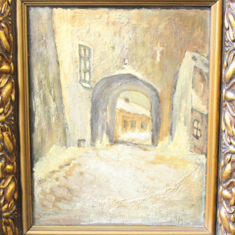 Gemälde, ''Stadttor im Winter''