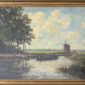 Gemälde, ''holl. Seelandschaft mit Mühle''
