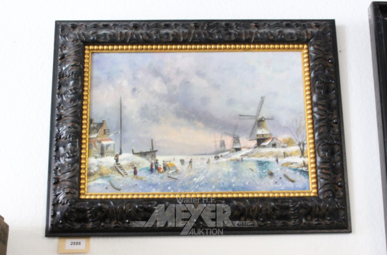 Gemälde, ''Winterl. Eisvergnügen''