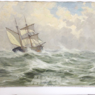 Gemälde, ''Zweimaster auf hoher See''
